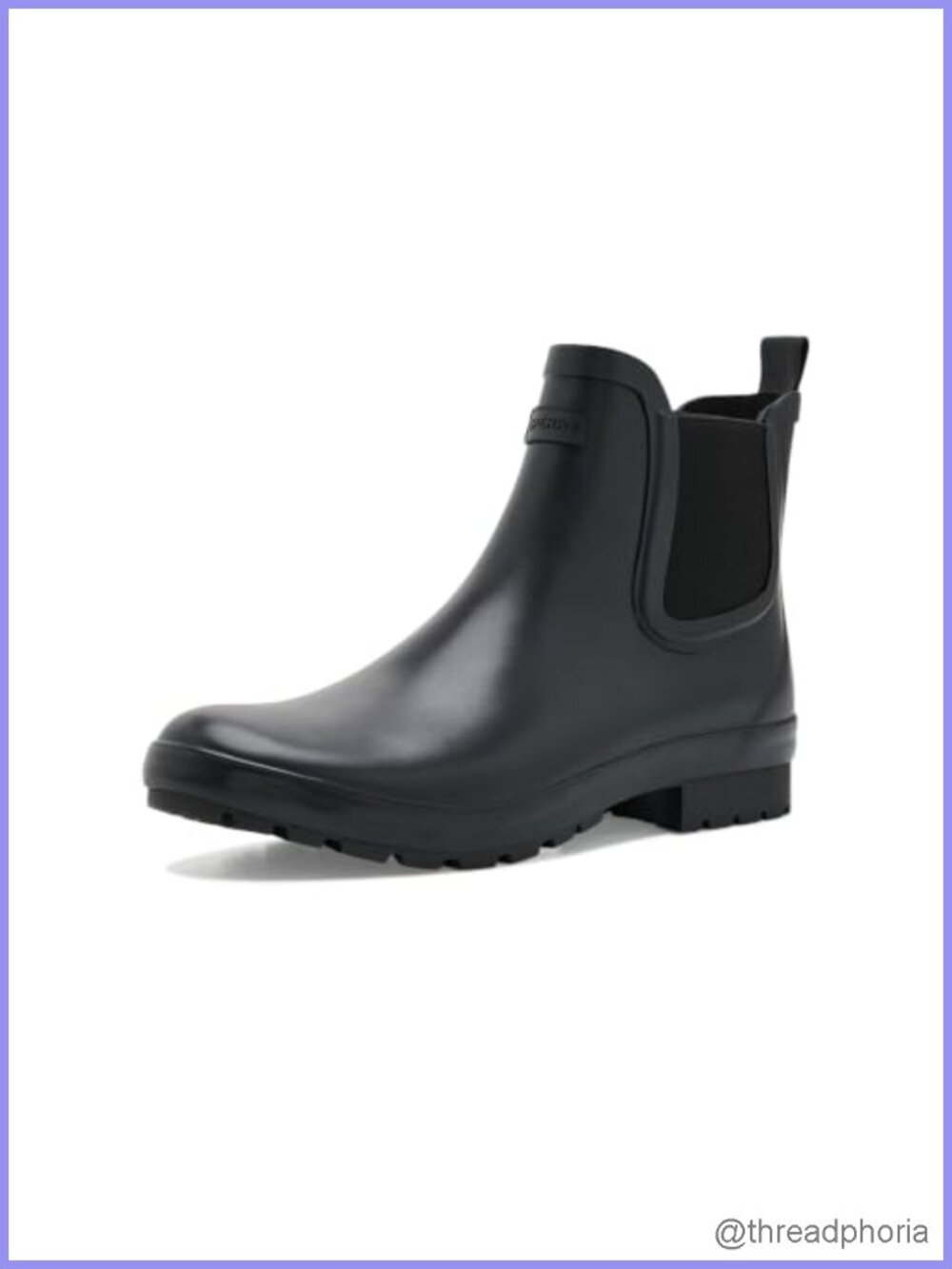 Waterproof Chelsea Rain Boots Rubber Slip-On Lug Sole Ankle Booties